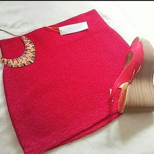 NWT BCBGeneration Hot Pink Textured Mini Skirt